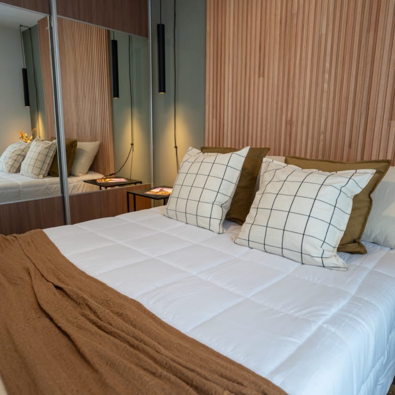 Dormitorio principal departamento en venta emprendimiento Las Pircas en la ciudad de Alta Gracia, Córdoba.