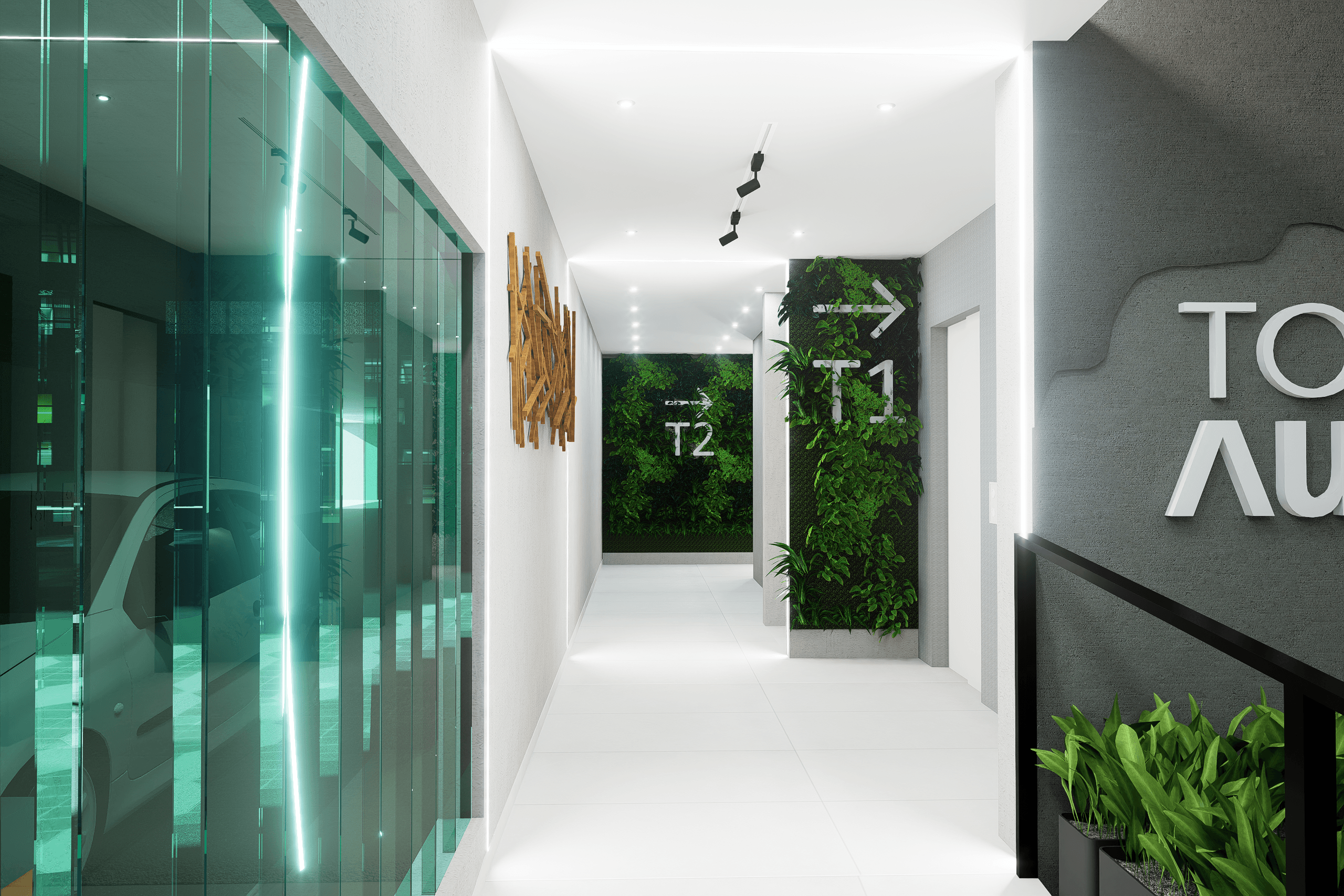 pasillo interior de Torre Aurus en Nueva Cordoba
