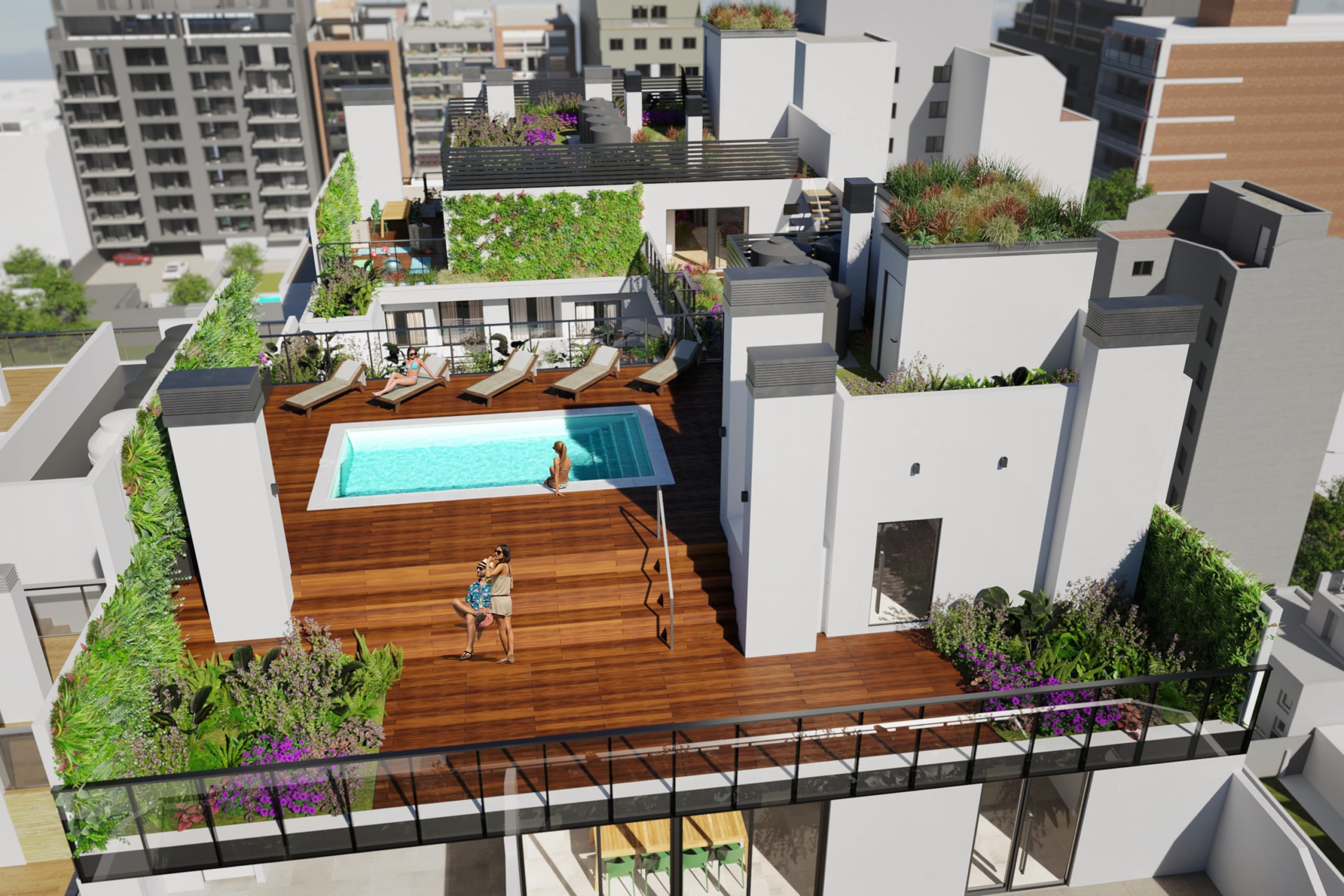 Terraza y pileta, Torre Aurus en Nueva Cordoba